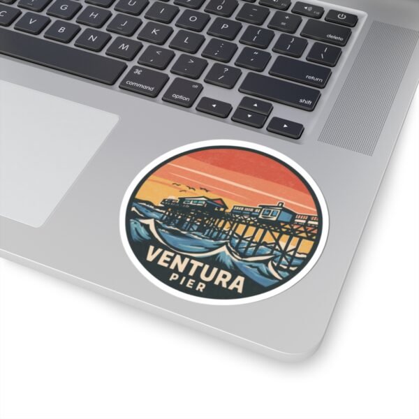 Ventura, California Kiss-Cut Stickers, Ventura Pier Design | Travel Souvenir, Scrapbook Stickers, Laptop Decals, Coastal Home Decor,