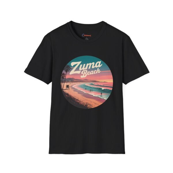 Zuma Beach Sunset T-Shirt - Retro California Surf Shirt, Warm Sunset Colors, Cool Malibu Coastal Vibes, Gift for Beach Lovers