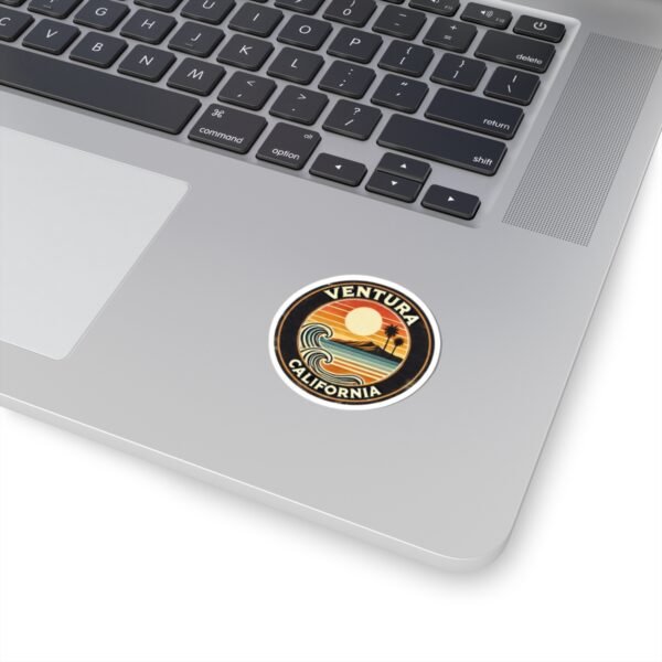 Stickers - Ventura California Beach Sunset Design - Coastal Vibes, Kiss-Cut Stickers, Laptop Decals, Water Bottle Stickers, Scrapbooking,