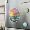 Comillas Spain Sticker: Fishermen Boat Sunset Pixel Art