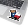 Texas Capybara Sticker - Cute Kiss-Cut Vinyl Decal, Lone Star Flag Design, Texas Souvenir, Laptop Decor