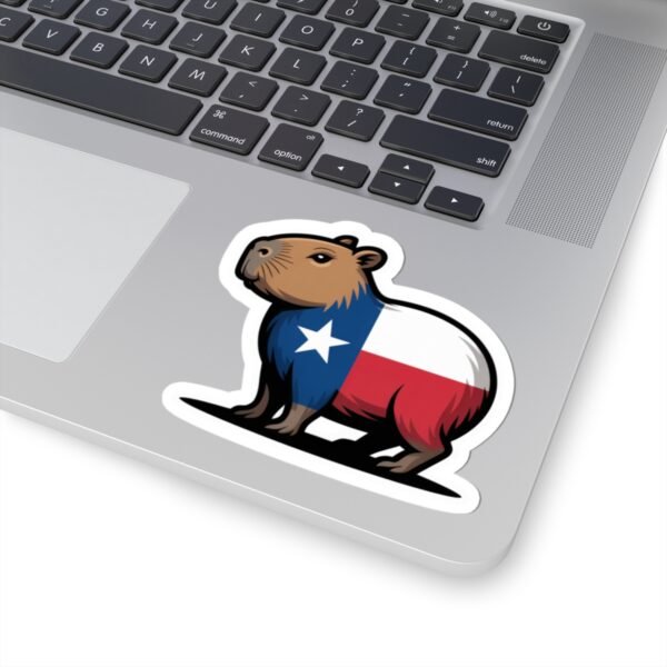 Texas Capybara Sticker - Cute Kiss-Cut Vinyl Decal, Lone Star Flag Design, Texas Souvenir, Laptop Decor