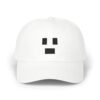 Pixel Surprised Face Embroidered Dad Hat: Retro 8-Bit Gaming Cap