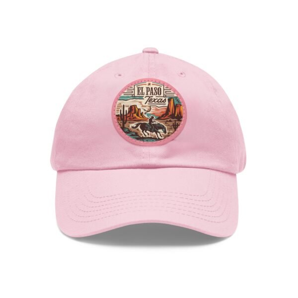 El Paso Texas Hat - Leather Patch Cowboy Rider Desert Scene, Western Baseball Cap, Retro Travel Souvenir Dad Hat, City Vibes Apparel