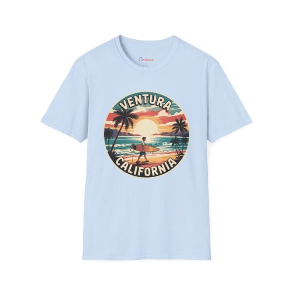 Ventura California T-Shirt - Retro Surfer Beach Tee with Sunset Ocean Art | Vintage Surf Style for Coastal Lovers