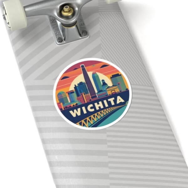 Wichita, Kansas Skyline Art - Kiss-Cut Stickers | Vibrant Cityscape Design