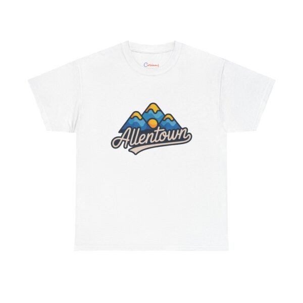 3356875665353095079_2048.jpeg Allentown Mountains T-Shirt - Retro Minimalist Design with Sunset & Peaks - Unisex Softstyle Tee, Pennsylvania Nature Lover Gift