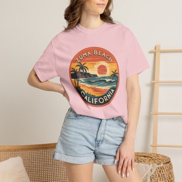 Zuma Beach California T-Shirt - Retro Sunset Graphic Tee, Coastal Surf Shirt, Vintage Beachwear Gift, Unisex Summer Shirt