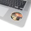 Zuma Beach California Sticker - Pixel Art Sunset Decal, Retro Coastal Surf Design, Cool Ocean Vibes Vinyl Sticker