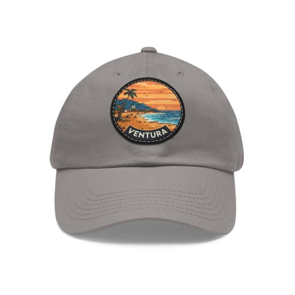 Ventura Hat - PU Leather Patch Retro Sunset Beach Baseball Cap, California Coastal Souvenir