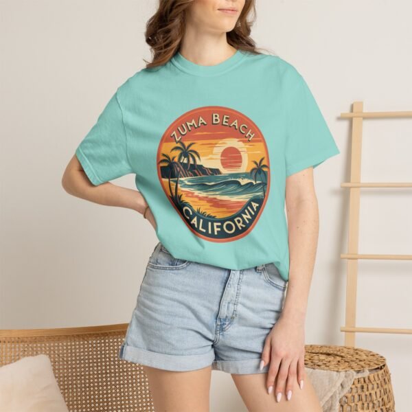 Zuma Beach California T-Shirt - Retro Sunset Graphic Tee, Coastal Surf Shirt, Vintage Beachwear Gift, Unisex Summer Shirt