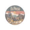 Cowboy Ride Kiss-Cut Stickers, El Paso Texas Sunset, Western Theme Decals, Southwestern Souvenirs, Wild West Vinyl Decals, Southwest Travel