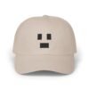Pixel Surprised Face Embroidered Dad Hat: Retro 8-Bit Gaming Cap