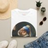 Capy with a Pearl T-Shirt - Vermeer Parody with Capybara Twist | Funny Art Tee for Animal Lovers & Meme Fans