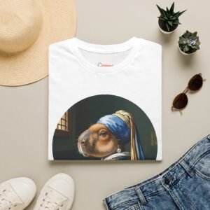 Capy with a Pearl T-Shirt - Vermeer Parody with Capybara Twist | Funny Art Tee for Animal Lovers & Meme Fans