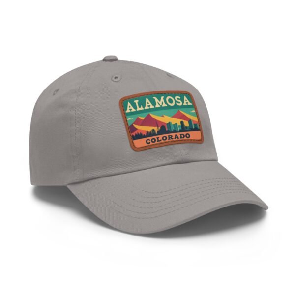 Alamosa Colorado Hat - Retro Sunset Rectangular Leather Patch Cap, Great Sand Dunes Mountains Souvenir Dad Hat, Travel Gift
