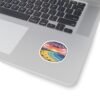 Tarifa España Sticker - Pixel Art Sunset Beach Scene, Retro Coastal Travel Badge Vinyl Decal for Laptop, Water Bottle