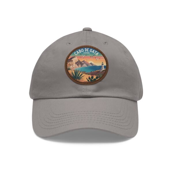 Cabo de Gata Hat - Spain Leather Patch Cap, Retro Sunset Coastal Design, Andalusia Travel Souvenir, Unique Mediterranean Gift