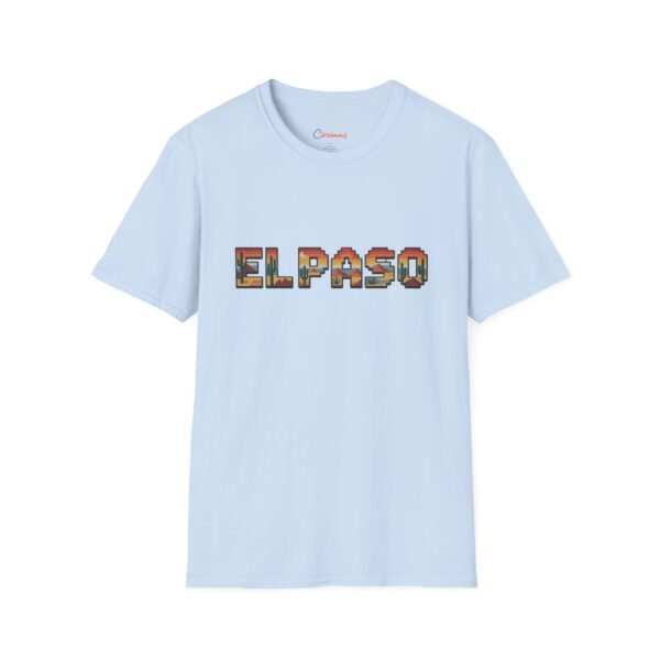 El Paso Texas Pixel Art Shirt - Retro 8-Bit Desert Sunset Design | Unisex Softstyle T-Shirt