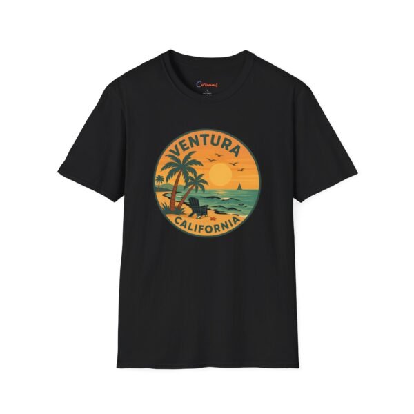 Ventura California Beach Sunset T-Shirt | Retro Coastal Graphic Tee for Women | Happy Summer Vibes Shirt | Vintage Beachwear Gift