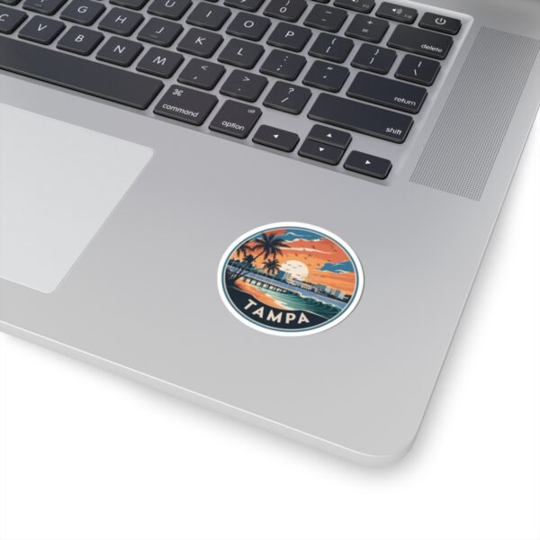 Tampa Florida Sticker - Retro Sunset Beach Design for Laptops, Water Bottles & Travel Lovers | City Vibes Collection