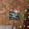 Carmel-by-the-Sea Poster - Retro California Coast Wall Art, Sunset Ocean View, Travel Print, Coastal Decor, Vintage Style Illustration