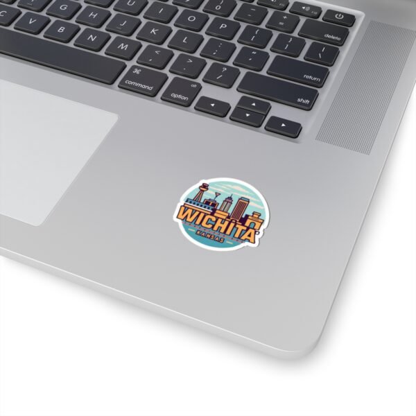 Wichita, KS City Drawing Stickers - Kiss-Cut Sticky Decals, Labels for Laptop, Water Bottle, Planner, Scrapbook, Travel Journal
