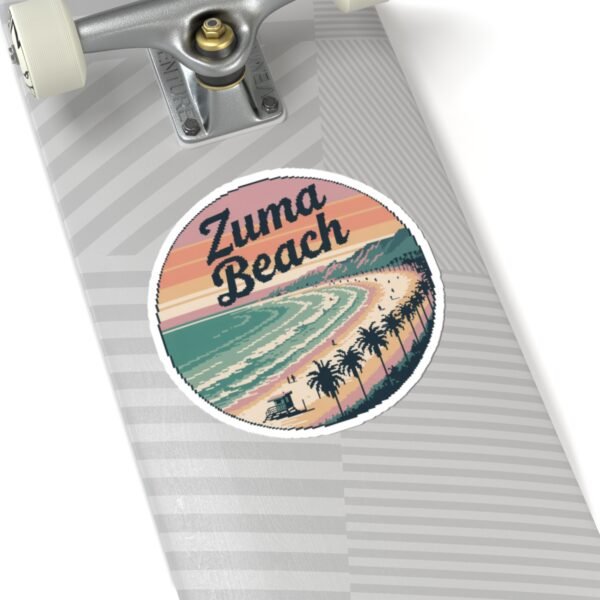 Zuma Beach Pixel Art Sticker - Retro California Coastline Vibes