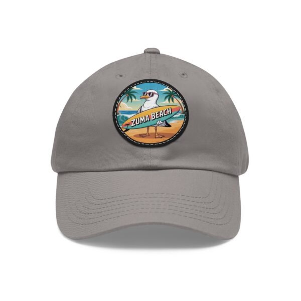 Zuma Beach Hat - PU Leather Patch Funny Seagull Baseball Cap, Malibu California Souvenir