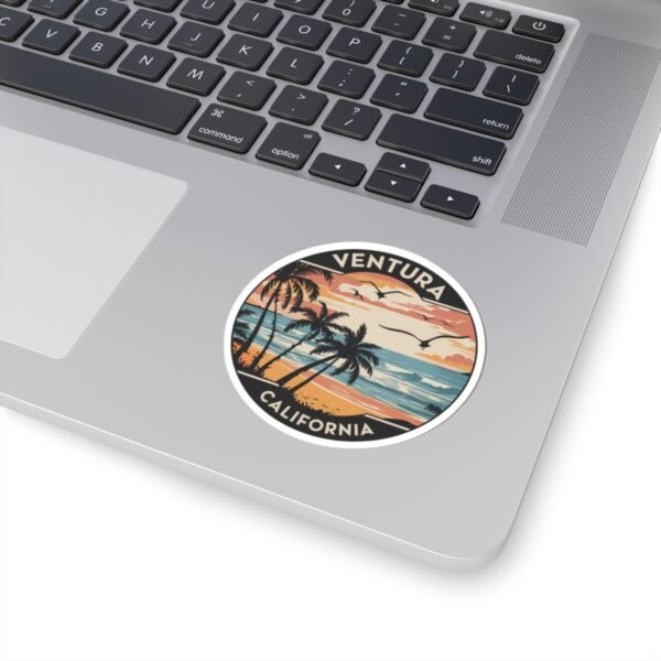 4024993965625212291_1200.jpeg Ventura California Sticker - Retro Coastal Beach Sunset Design, Ocean Wave Aesthetic Vinyl Decal, Surf Town Travel Gift