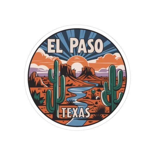 Desert Sunset Splendor Kiss-Cut Stickers, El Paso, Texas Decor, Cactus Sticker, Southwestern Gift, Scrapbooking Supplies, Laptop Decal