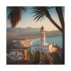 Cabo de Gata Spain Poster - Mediterranean Coastal Wall Art, Sunset Lighthouse Print, Travel Home Decor, Andalusia Beach Illustration