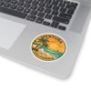 Stickers, Vintage Ocean Art, California Sunset Design, Coastal Landscape Illustration, Surf & Sail Graphic