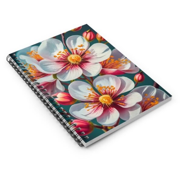 Vibrant Floral Spiral Notebook - White and Pink Flower Design