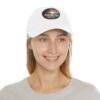 Carmel by the Sea Hat - Pixel Art Sunset Leather Patch Cap, California Coastal Retro Style, Unique Travel Souvenir Gift