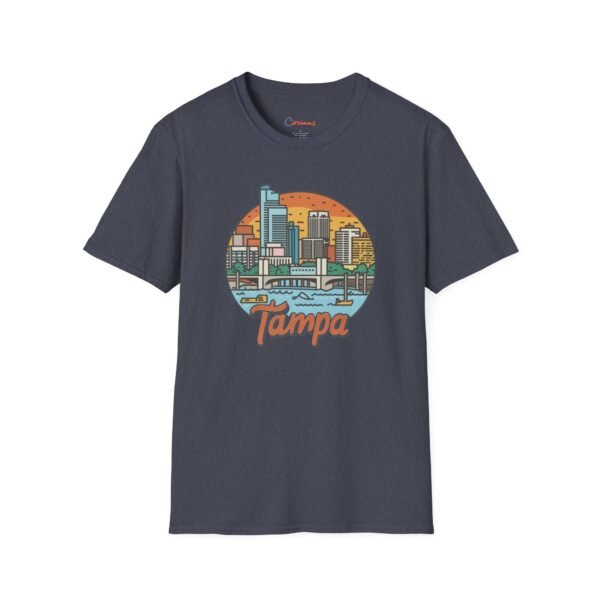 Tampa Florida T-Shirt - Cityscape Sunset Tee, Tampa Skyline Shirt, Unisex Softstyle Gift for Travelers