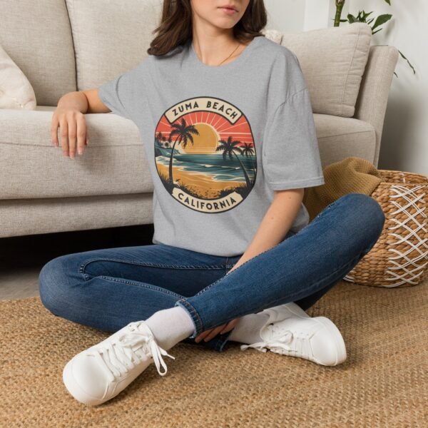Zuma Beach California Sunset T-Shirt - Retro Coastal Graphic Tee, California Surf Vibes Shirt, West Coast Summer Unisex Gift