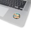 Tampa Florida Sticker - Retro Sunset Beach Design with Palm Trees, Pier and Ocean Waves - Vintage Coastal Travel Souvenir