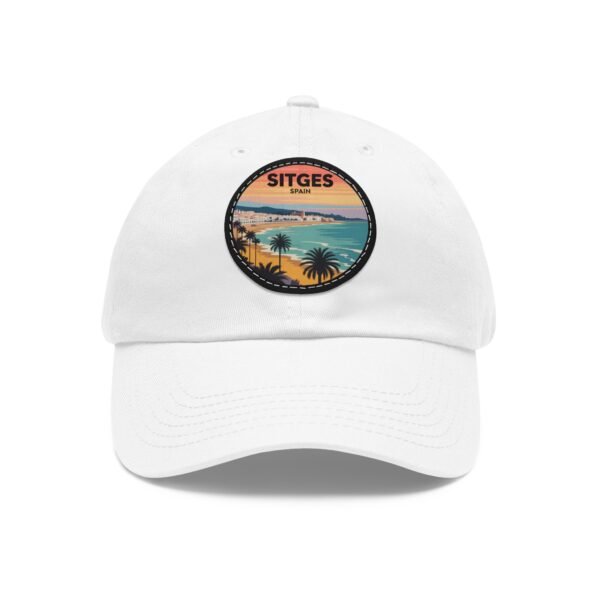 Sitges Spain Hat - Vintage Coastal Patch Cap, Retro Dad Hat with Sunset Beach Design, Mediterranean Travel Souvenir Baseball Cap