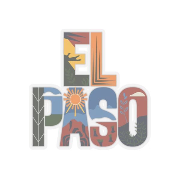 Stickers, Colorful El Paso Texas Nature Inspired Letter Art, Travel Gift Souvenir, Laptop Decal, Car Bumper Sticker, Planner Decoration