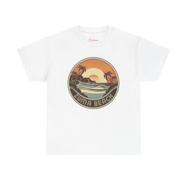 Zuma Beach California T-Shirt - Retro Sunset Surf Graphic | Vintage Malibu Style Tee for Beach & Travel Lovers