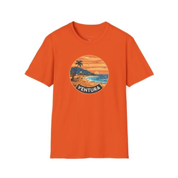 Ventura California Sunset Softstyle T-Shirt, Beach Lover Tee, Coastal Sunset Shirt, Ocean Vibes Top, Vacation Tshirt