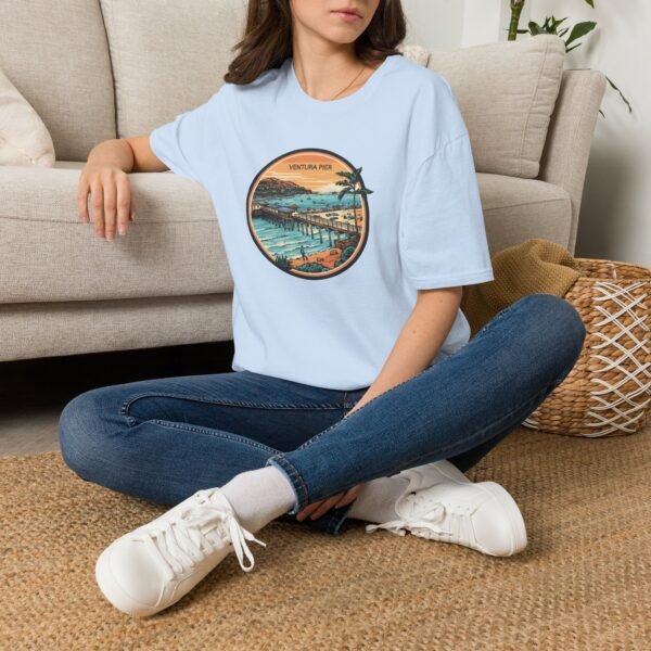 Ventura, California | Aerial view drawing of Ventura Pier - Unisex Softstyle T-Shirt