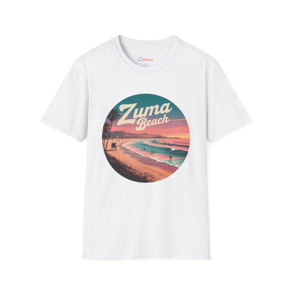 Zuma Beach Sunset T-Shirt - Retro California Surf Shirt, Warm Sunset Colors, Cool Malibu Coastal Vibes, Gift for Beach Lovers