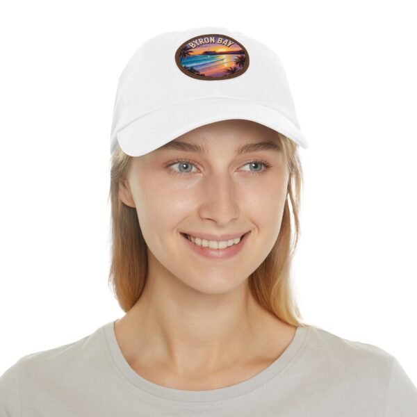 445886011908512860_2048.jpeg Byron Bay Australia Hat - Retro Coastal Leather Patch Dad Cap, Surf Sunset Design, Vintage Beach Style Gift for Travelers & Ocean Lovers
