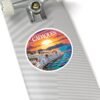 Cadaqués España Sticker - Sunset Coastal View, Mediterranean Village & Boats - Travel Souvenir, Beach Town Art, Summer Vibes