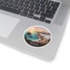 Nerja Spain Sticker - Pixel Art Coastal Sunset Design | Andalucía Travel Vinyl Decal for Laptop, Journal & Water Bottle