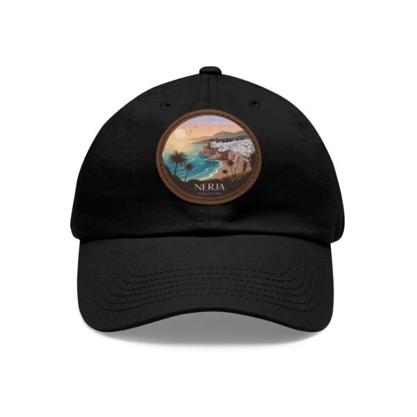 4532631322732200728_2048.jpeg Nerja Andalucía Hat - Sunset Coastal Design with Leather Patch | Spanish Beach Cap for Travelers, Surfers & Dreamers
