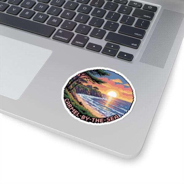 4585308171518347273_1200.jpeg Carmel-by-the-Sea Sticker - Pixel Art California Sunset Beach and Cliffside Scene - Retro 8-Bit Coastal Travel Souvenir Vinyl Decal