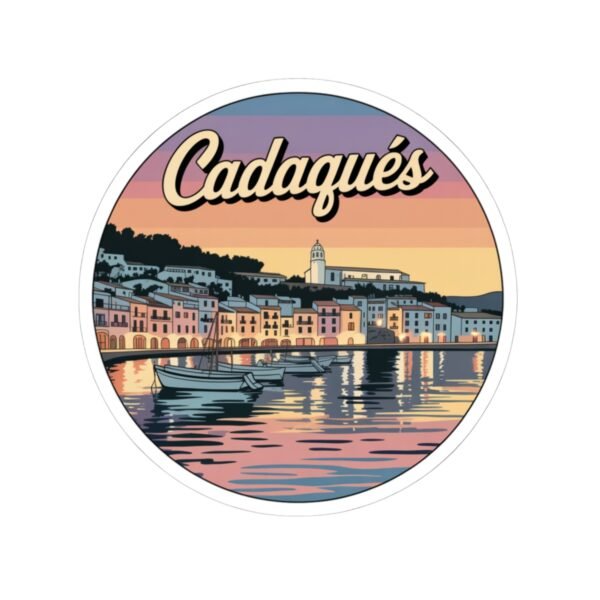 Cadaqués Spain Sticker - Retro Travel Poster Style Coastal Art